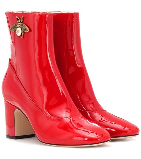 gucci red ankle boots